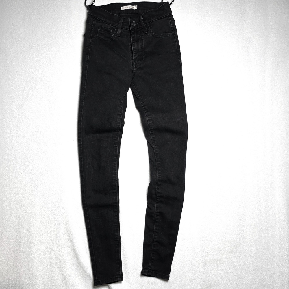 Levis Premium 720 High Rise Super Skinny Jeans Black Womens 24 W1023